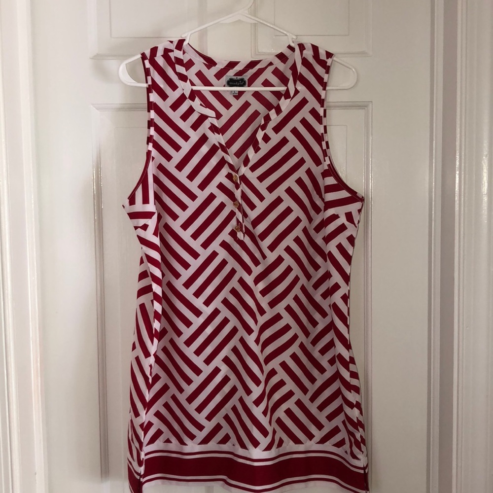 MudPie Red and White Tunic